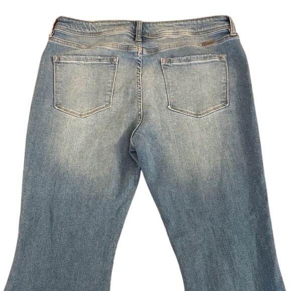 KanCan Maurices Womens Light Wash Raw Hem Front Seam Flare Jeans Size 31 - Picture 4 of 8